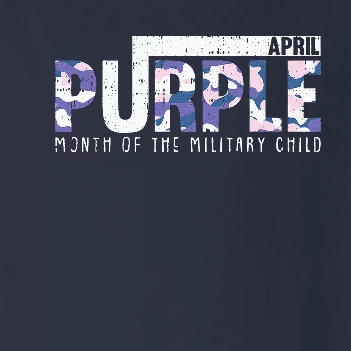 Purple Camo Month Of The Military Child Army Soldier Toddler Long Sleeve Shirt