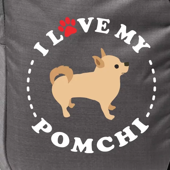 Pomeranian Chihuahua Mix Breed Dog Happy Pomchi Dog Impact Tech Backpack