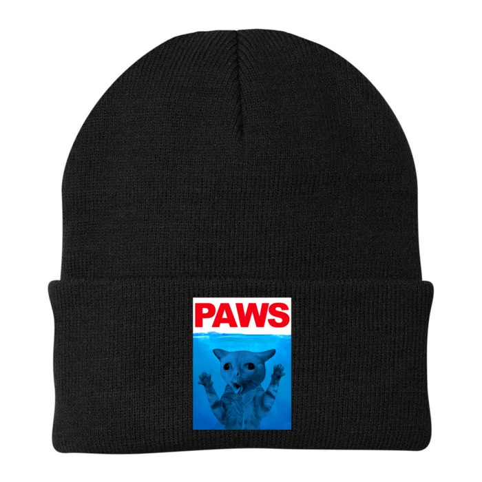 Paws Cat Meme Humor Funny Kitty Lover Funny Cats Dads Mom Knit Cap Winter Beanie