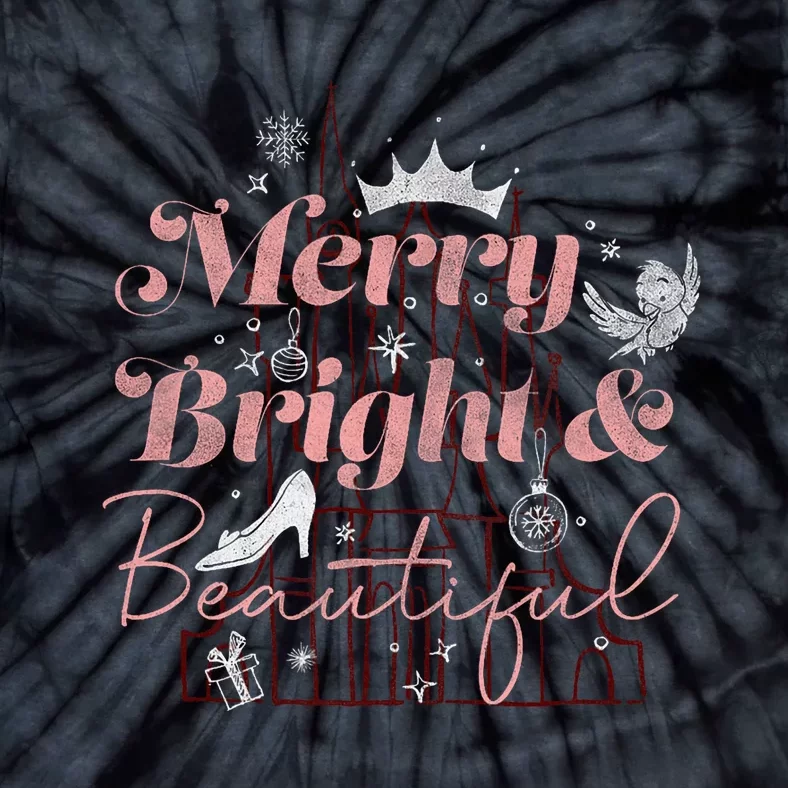 Princesses Christmas Merry Bright & Beautiful Tie-Dye T-Shirt