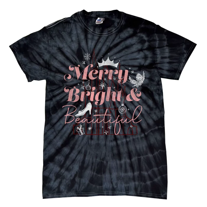 Princesses Christmas Merry Bright & Beautiful Tie-Dye T-Shirt