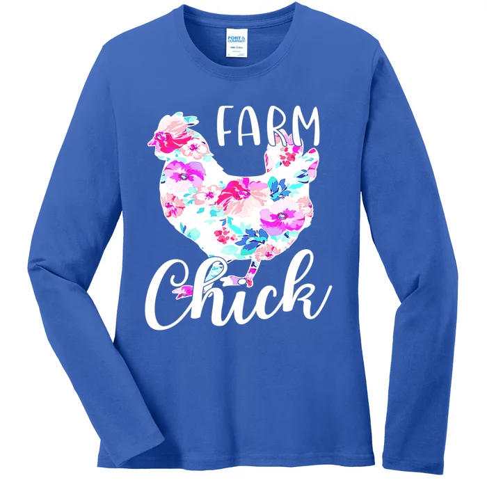 Proud Chicken Mom Mama Hen Roses Floral Gift Ladies Long Sleeve Shirt