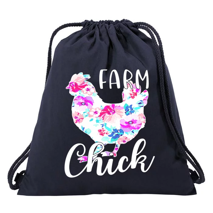 Proud Chicken Mom Mama Hen Roses Floral Gift Drawstring Bag