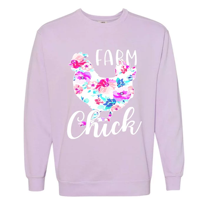 Proud Chicken Mom Mama Hen Roses Floral Gift Garment-Dyed Sweatshirt