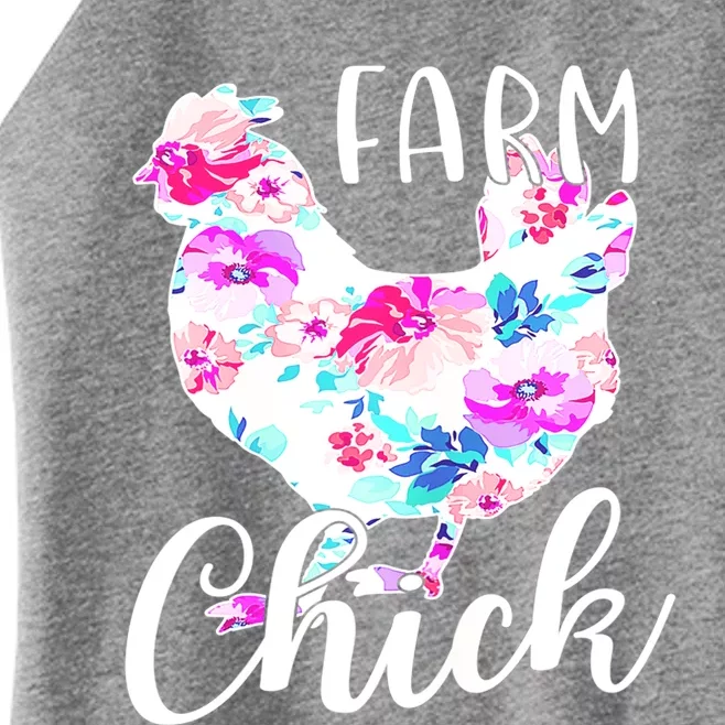 Proud Chicken Mom Mama Hen Roses Floral Gift Women’s Perfect Tri Rocker Tank