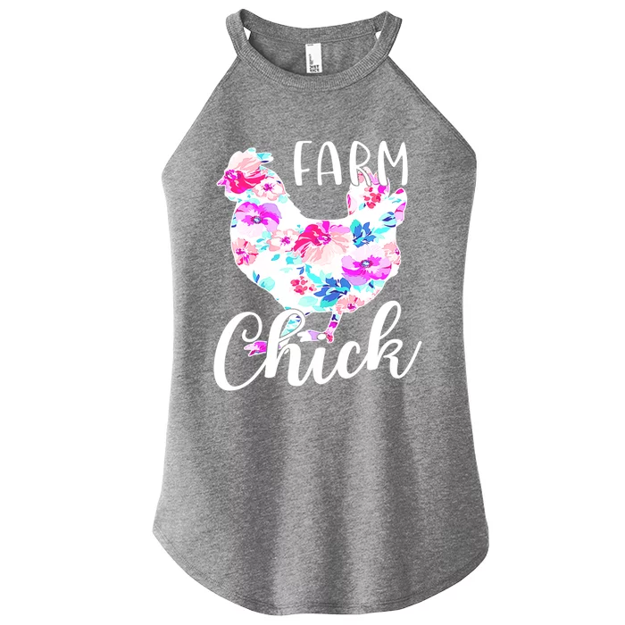 Proud Chicken Mom Mama Hen Roses Floral Gift Women’s Perfect Tri Rocker Tank