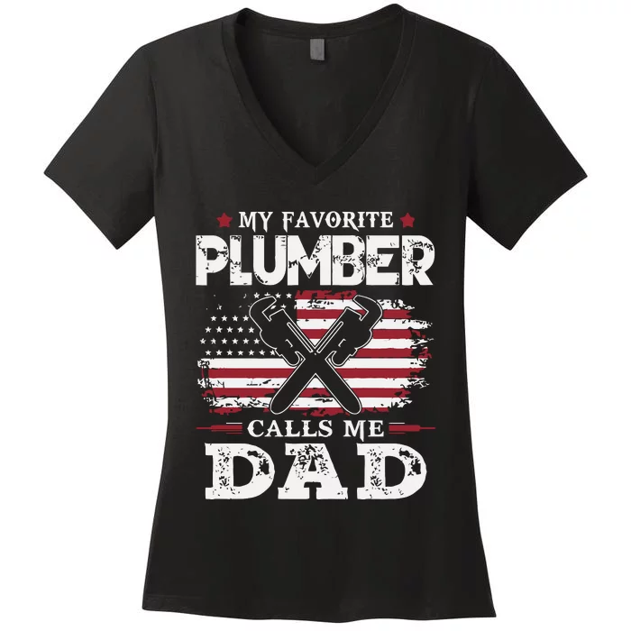 Plumer Calls Me Dad Father's Day Women's V-Neck T-Shirt