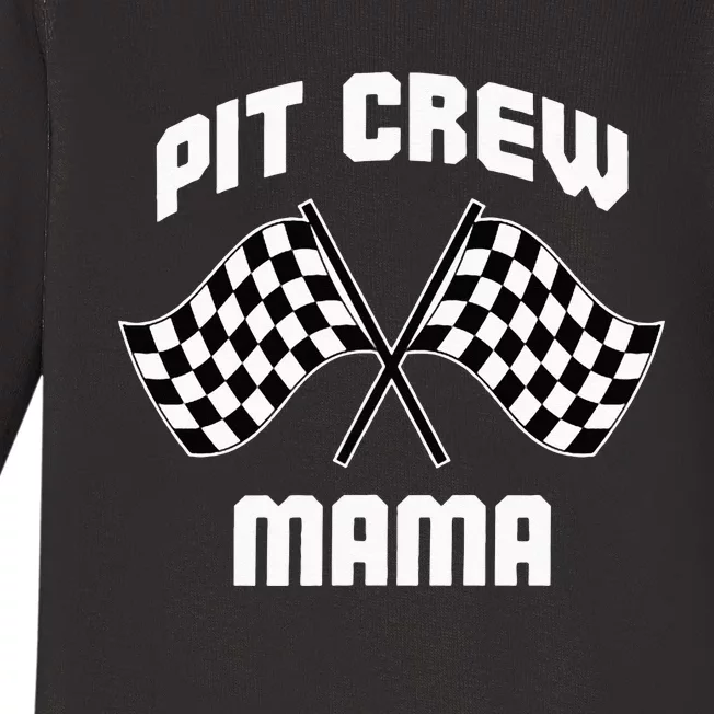 Pit Crew Mama Hosting Race Car Birthday Parties Party Baby Long Sleeve Bodysuit