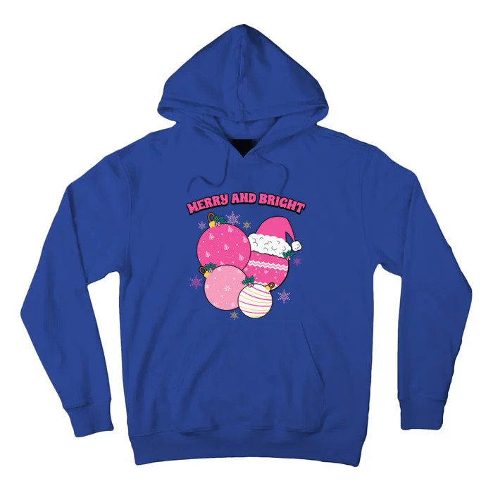 Pink Christmas Merry And Bright Gift Tall Hoodie