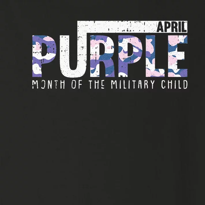 Purple Camo Month Of The Military Child Army Soldier Toddler Long Sleeve Shirt