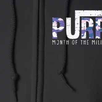 Purple Camo Month Of The Military Child Army Soldier Full Zip Hoodie