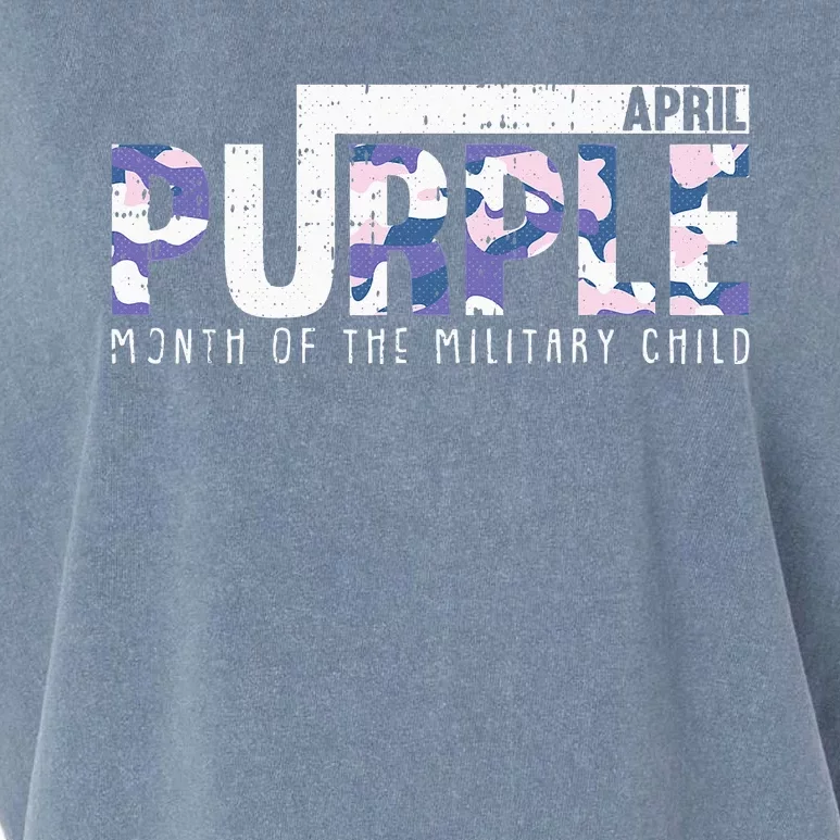 Purple Camo Month Of The Military Child Army Soldier Garment-Dyed Women's Muscle Tee