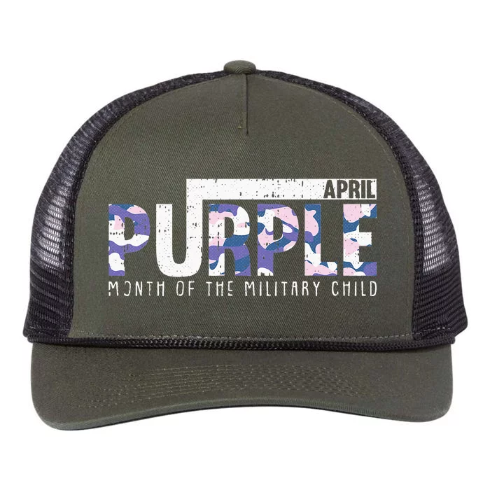 Purple Camo Month Of The Military Child Army Soldier Retro Rope Trucker Hat Cap