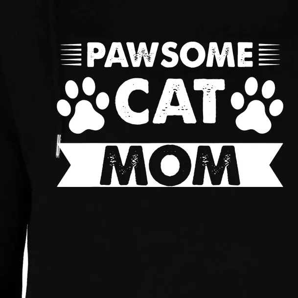 Pawsome Cat Mom Cat Womens Funnel Neck Pullover Hood