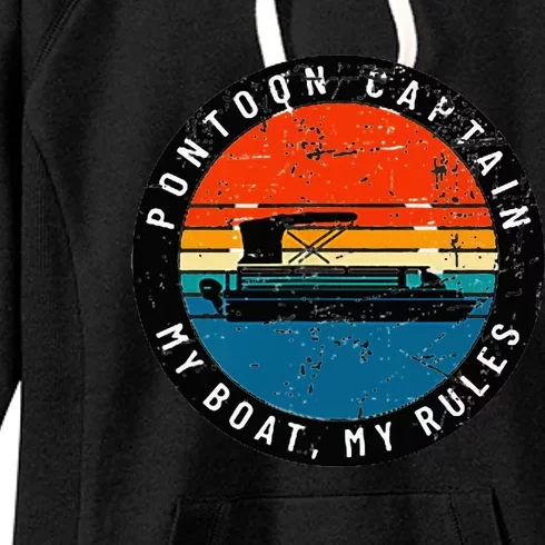 Pontoon Captain My Boat My Rules Women's Fleece Hoodie