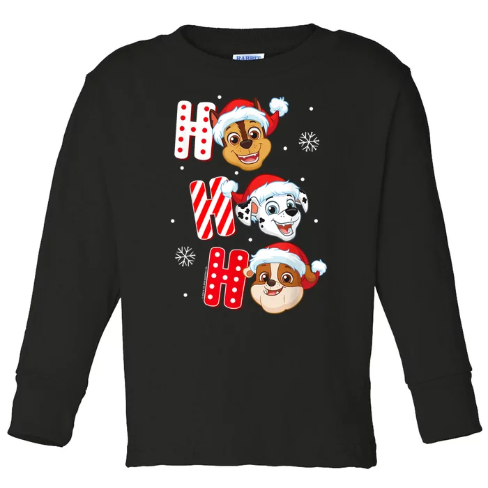 Pawpatrol Chase Marshall Rubble Christmas Santa Hats Toddler Long Sleeve Shirt