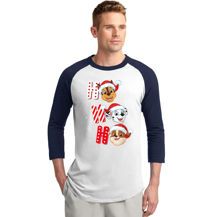 Pawpatrol Chase Marshall Rubble Christmas Santa Hats Baseball Sleeve Shirt