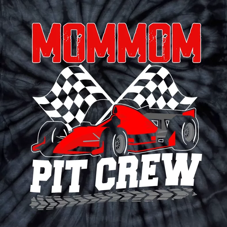 Pit Crew Mommom Race Car Birthday Racing Car Family Tie-Dye T-Shirt