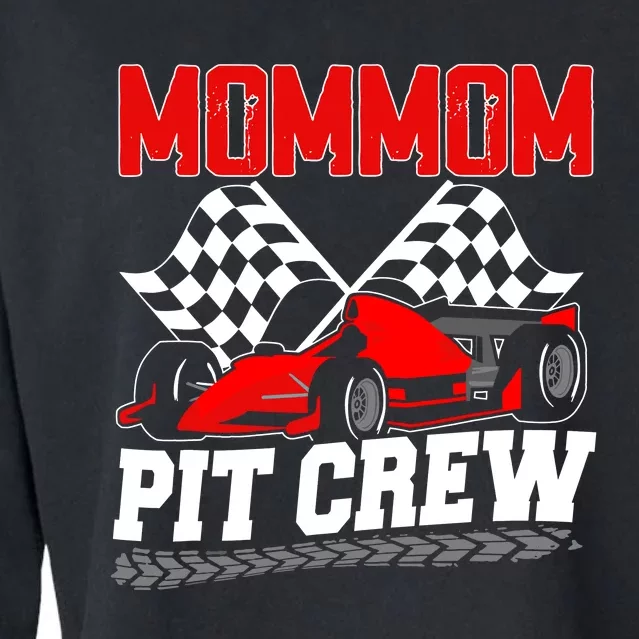 Pit Crew Mommom Race Car Birthday Racing Car Family Cropped Pullover Crew