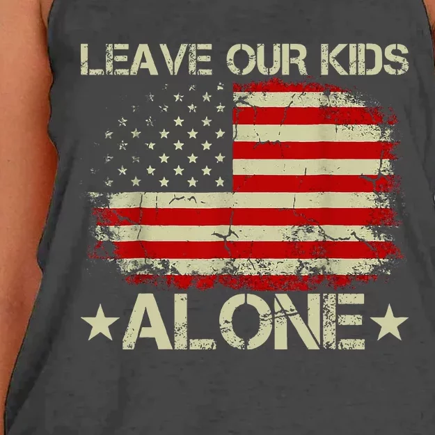 Parental Choice Matter Mom Dad Leave Our Alone USA Flag Women's Knotted Racerback Tank