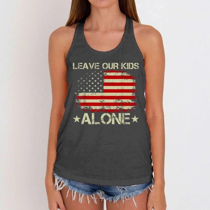 Parental Choice Matter Mom Dad Leave Our Alone USA Flag Women's Knotted Racerback Tank