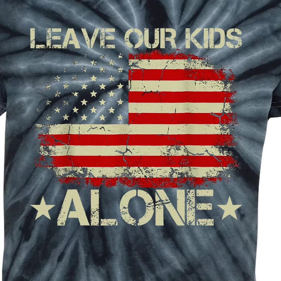 Parental Choice Matter Mom Dad Leave Our Alone USA Flag Kids Tie-Dye T-Shirt