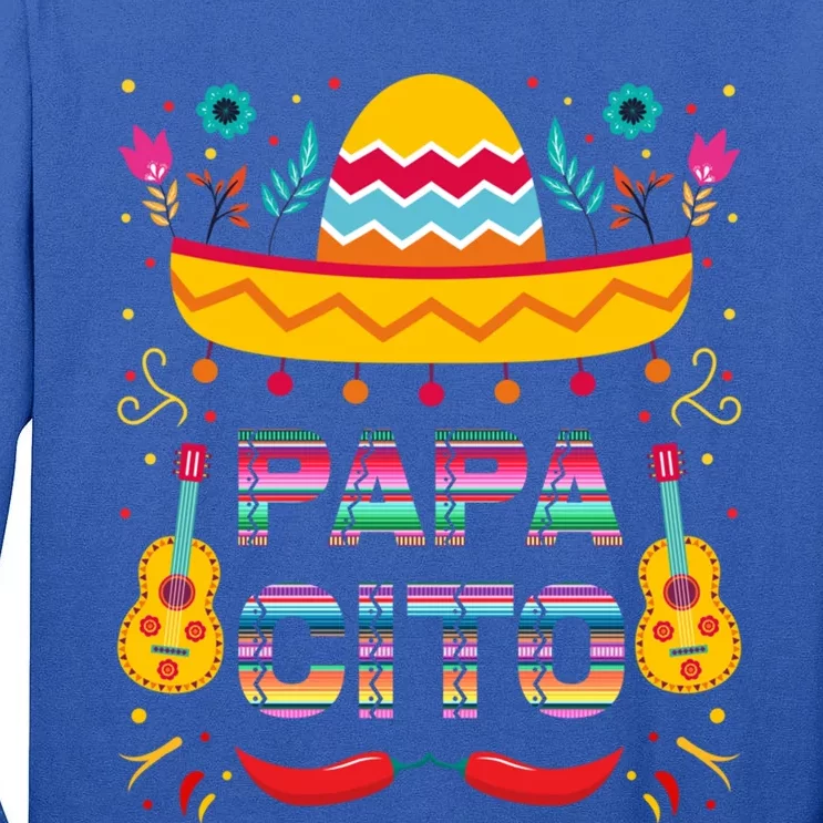 Papa Cito Mexican Costume For Dad Papa Father Cute Gift Tall Long Sleeve T-Shirt