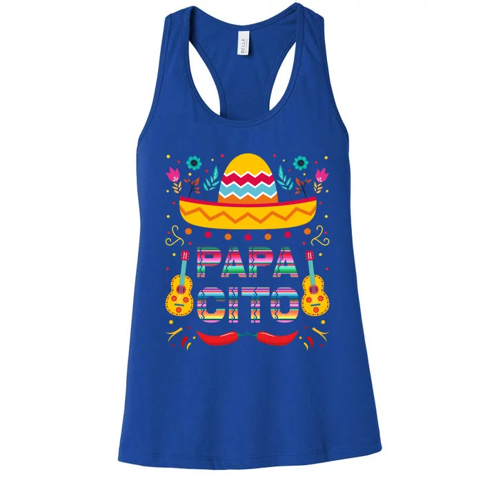 Papa Cito Mexican Costume For Dad Papa Father Cute Gift Women's Racerback Tank