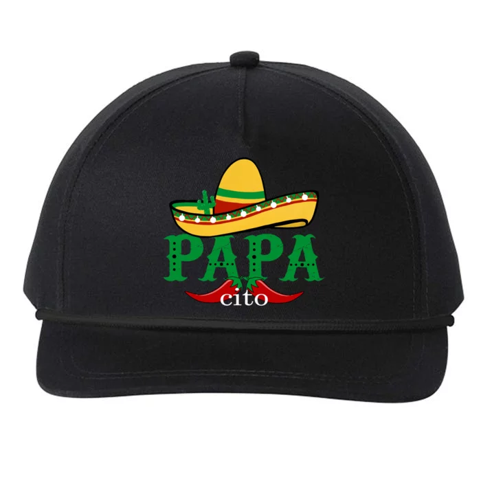 Papa Cito Mexican Sombrero Cinco De Mayo Gift Snapback Five-Panel Rope Hat