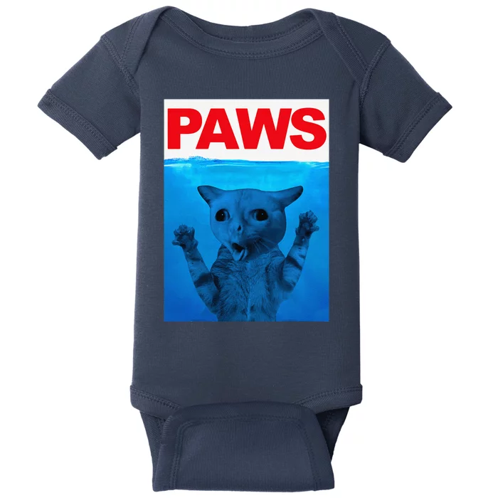 Paws Cat Meme Humor Funny Kitty Lover Funny Cats Dads Mom Baby Bodysuit