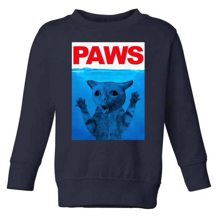 Paws Cat Meme Humor Funny Kitty Lover Funny Cats Dads Mom Toddler Sweatshirt