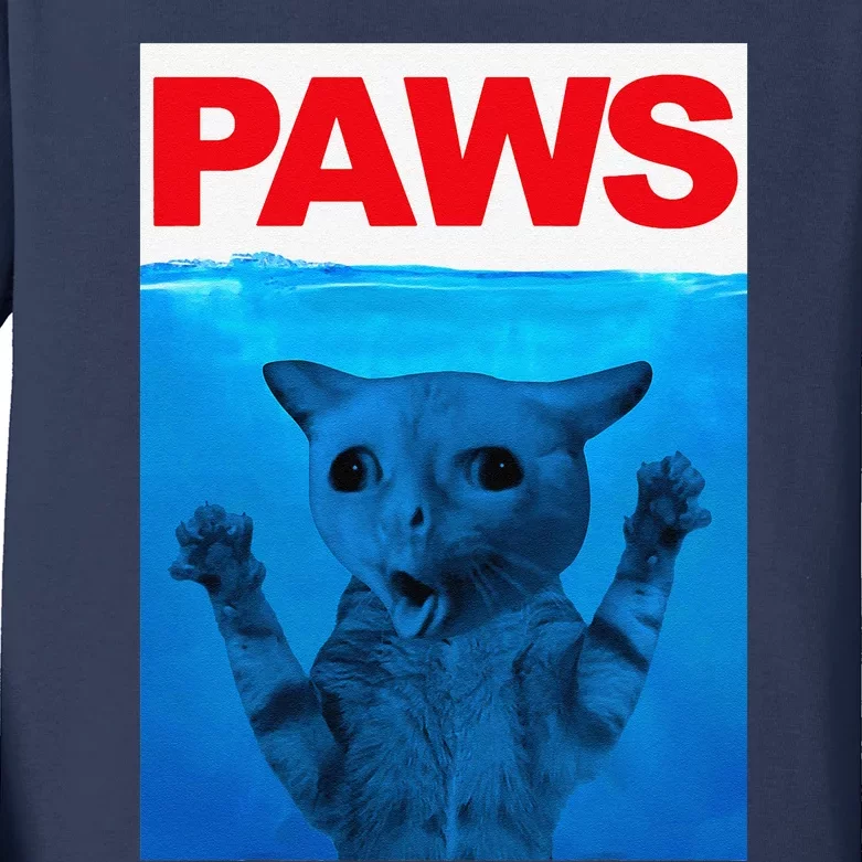 Paws Cat Meme Humor Funny Kitty Lover Funny Cats Dads Mom Kids Long Sleeve Shirt