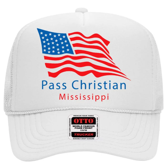 Pass Christian Mississippi High Crown Mesh Trucker Hat