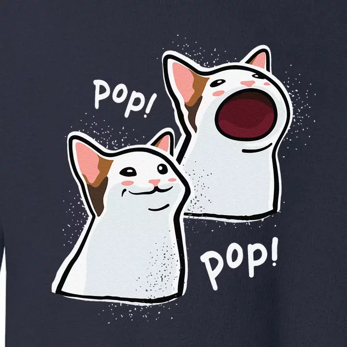 Popping Cat Meme Pop Cat Funny PopCat Toddler Sweatshirt