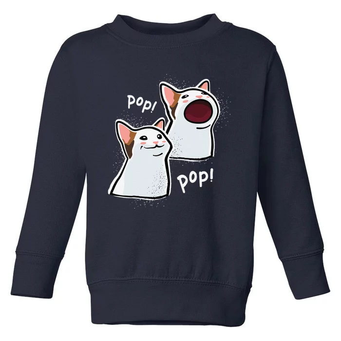 Popping Cat Meme Pop Cat Funny PopCat Toddler Sweatshirt