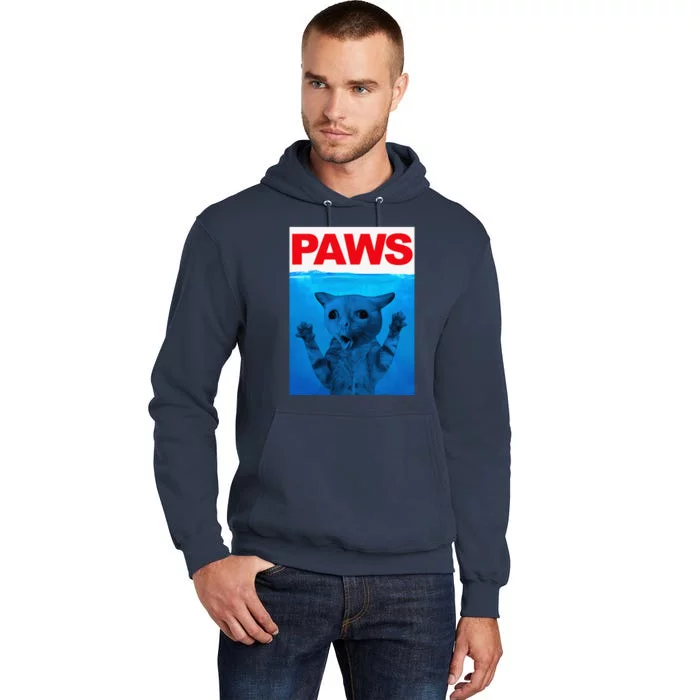 Paws Cat Meme Humor Funny Kitty Lover Funny Cats Dads Mom Tall Hoodie