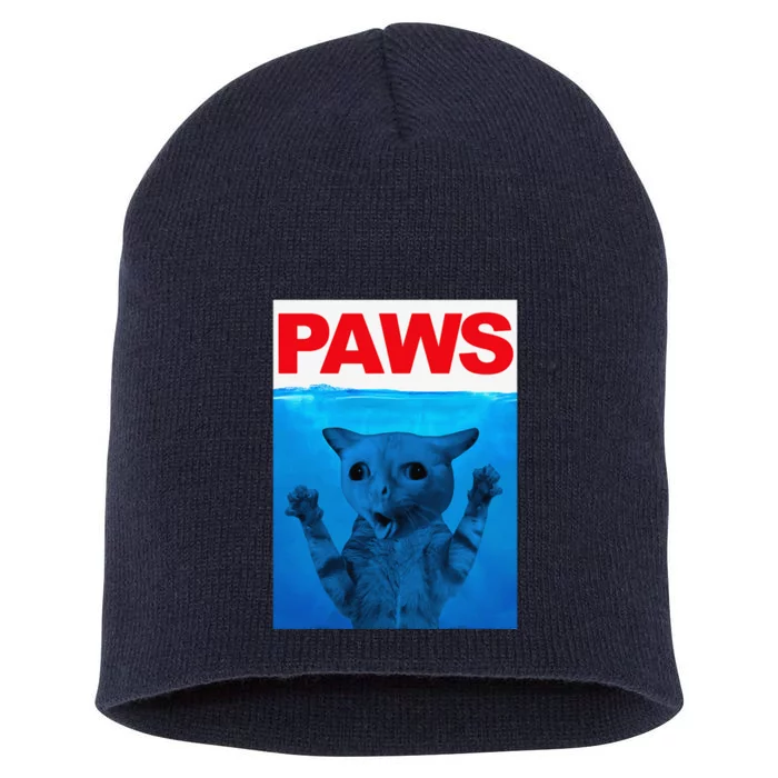 Paws Cat Meme Humor Funny Kitty Lover Funny Cats Dads Mom Short Acrylic Beanie