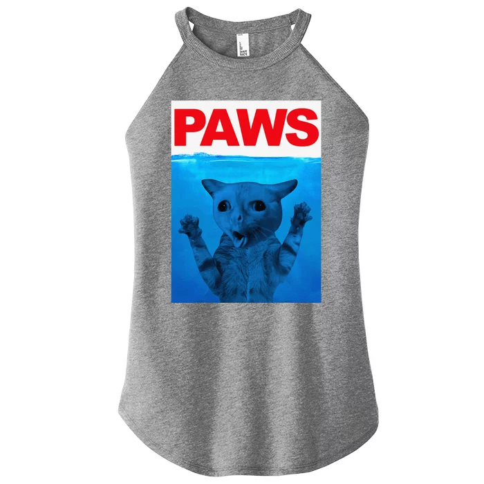 Paws Cat Meme Humor Funny Kitty Lover Funny Cats Dads Mom Women’s Perfect Tri Rocker Tank