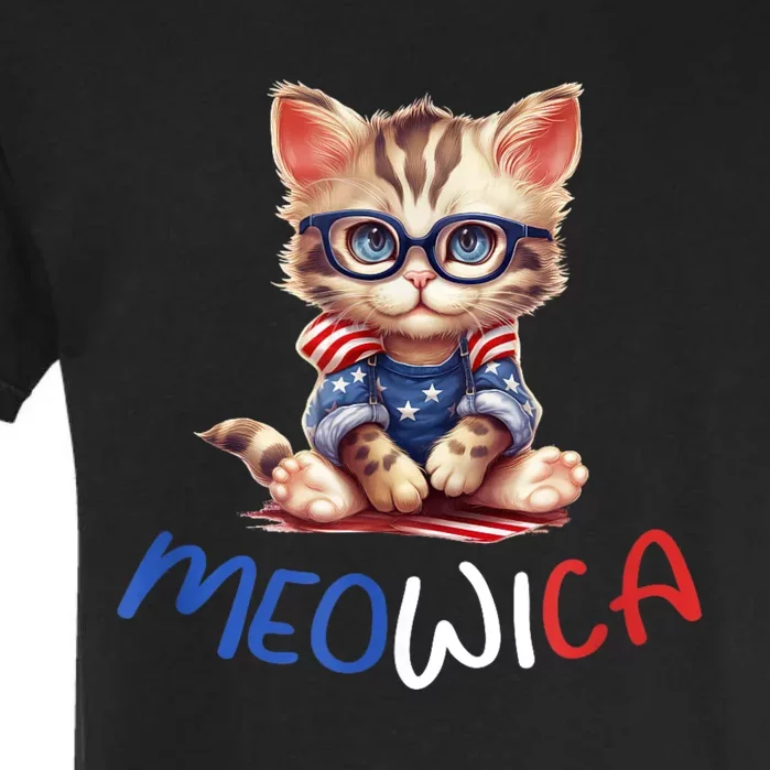 Patriotic Cat Meowica 4th Of July Funny Cat Lover Garment-Dyed Heavyweight T-Shirt