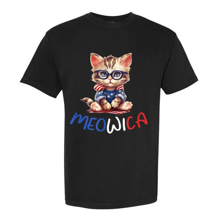 Patriotic Cat Meowica 4th Of July Funny Cat Lover Garment-Dyed Heavyweight T-Shirt