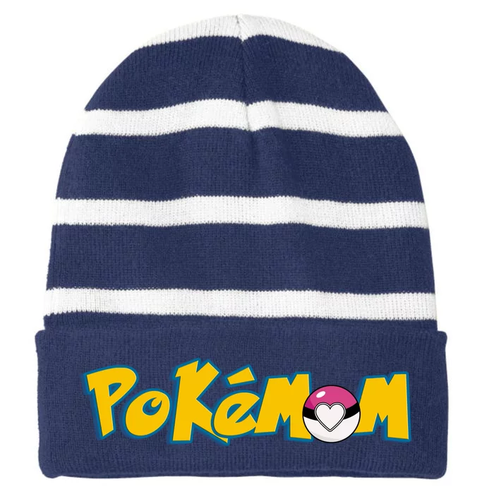 Pokemom Cute Mom Gift Striped Beanie with Solid Band