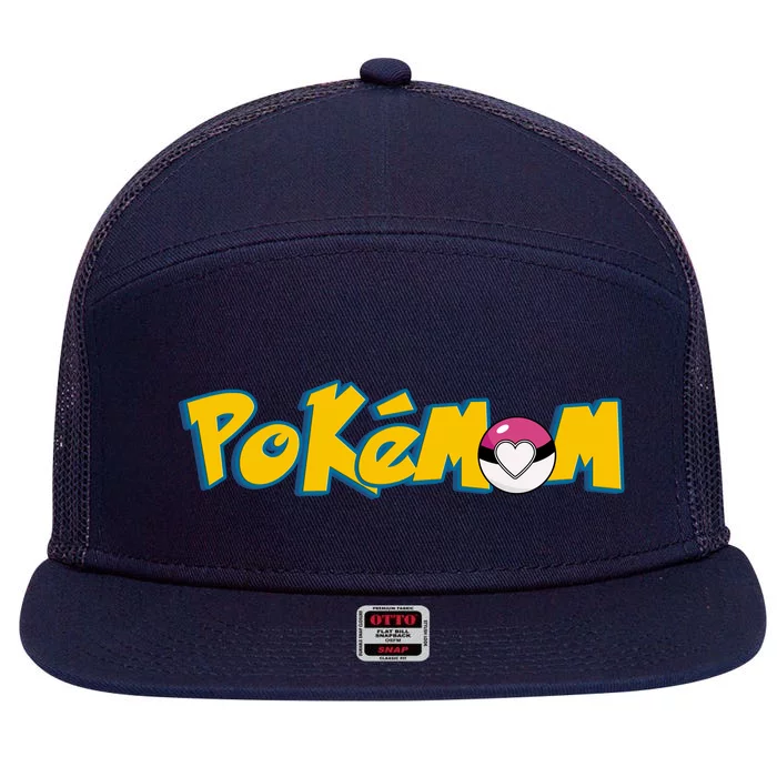 Pokemom Cute Mom Gift 7 Panel Mesh Trucker Snapback Hat