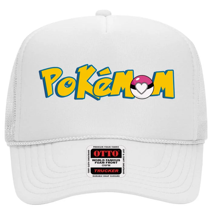 Pokemom Cute Mom Gift High Crown Mesh Trucker Hat