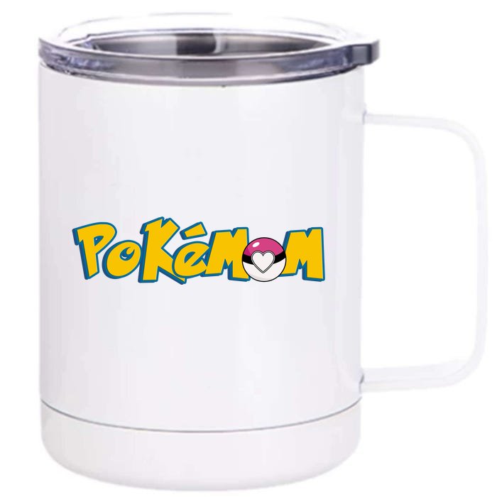 Pokemom Cute Mom Gift Front & Back 12oz Stainless Steel Tumbler Cup