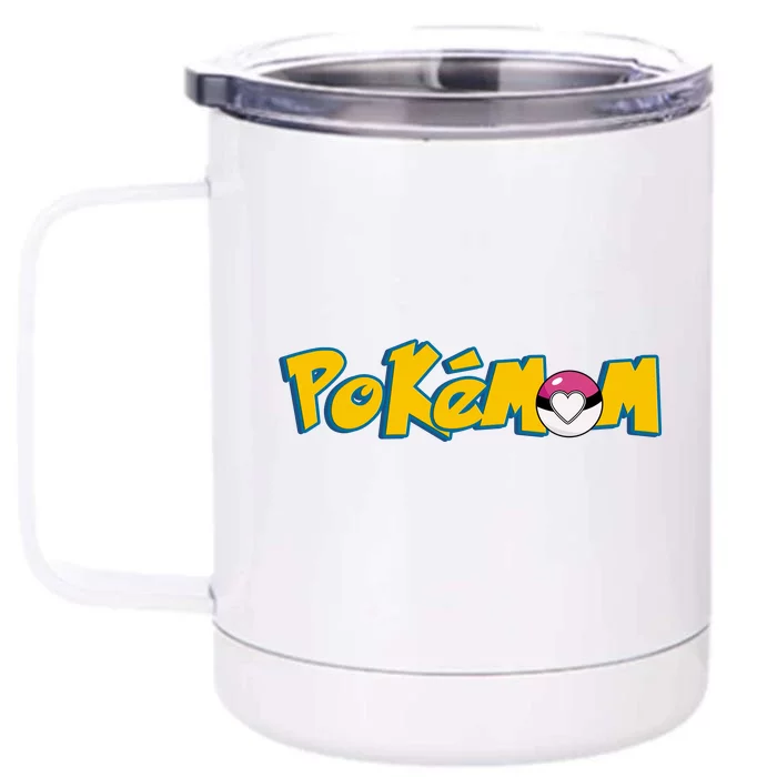 Pokemom Cute Mom Gift Front & Back 12oz Stainless Steel Tumbler Cup