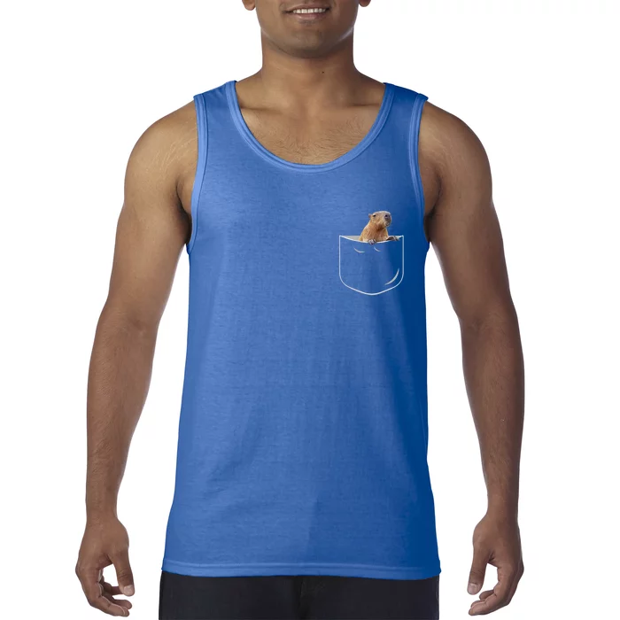 Pocket Capybara Meaningful Gift Funny Capybara In Pocket Gift Tank Top