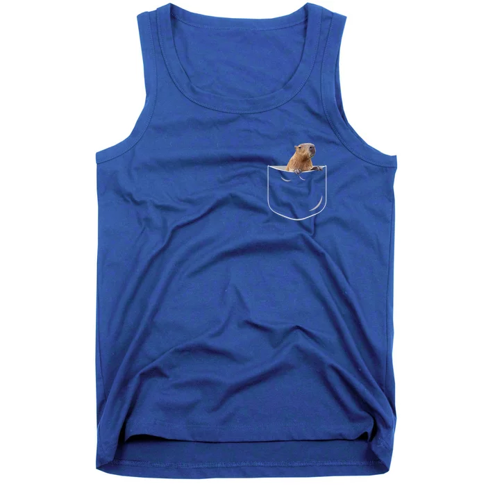 Pocket Capybara Meaningful Gift Funny Capybara In Pocket Gift Tank Top