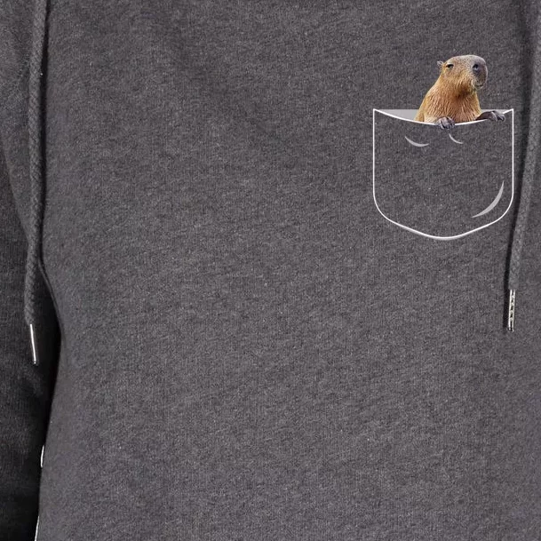 Pocket Capybara Meaningful Gift Funny Capybara In Pocket Gift Womens Funnel Neck Pullover Hood