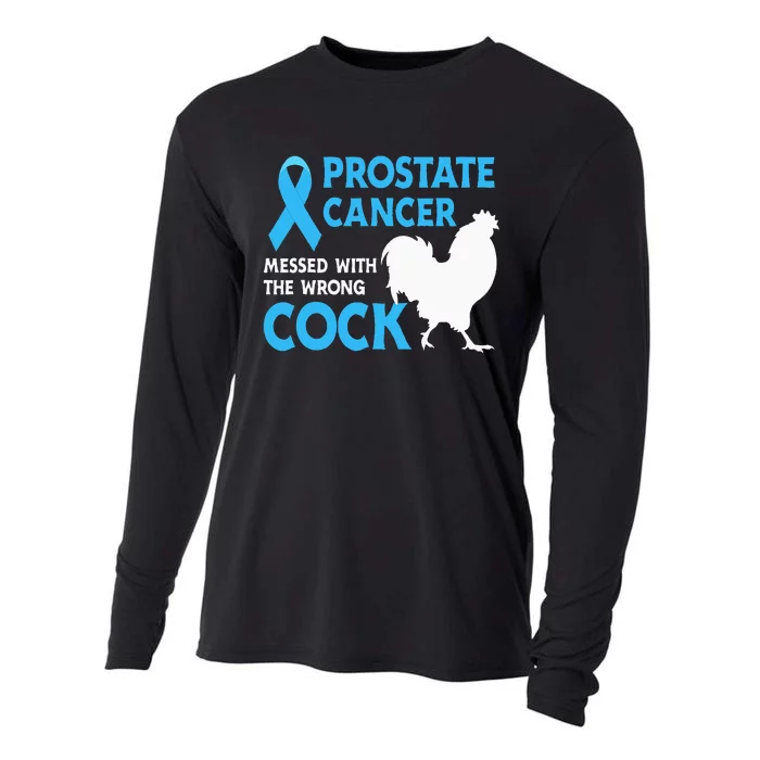 Prostate Cancer Messed With The Wrong Cock Cancer Awareness Cooling Performance Long Sleeve Crew