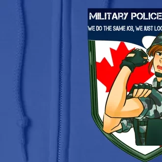 Proud Canadian Military Police Gift Full Zip Hoodie